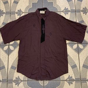 Vintage Kazah Rayon Button Down Shirt Sz L